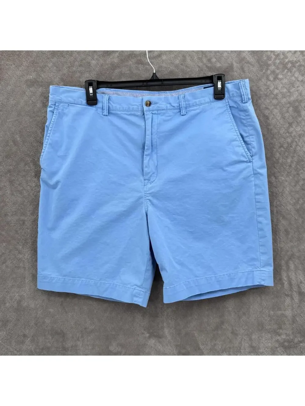 Polo Ralph Lauren Chino Shorts Mens 40 Blue Stretch Classic Fit 9 Inseam Flat - Picture 1 of 11
